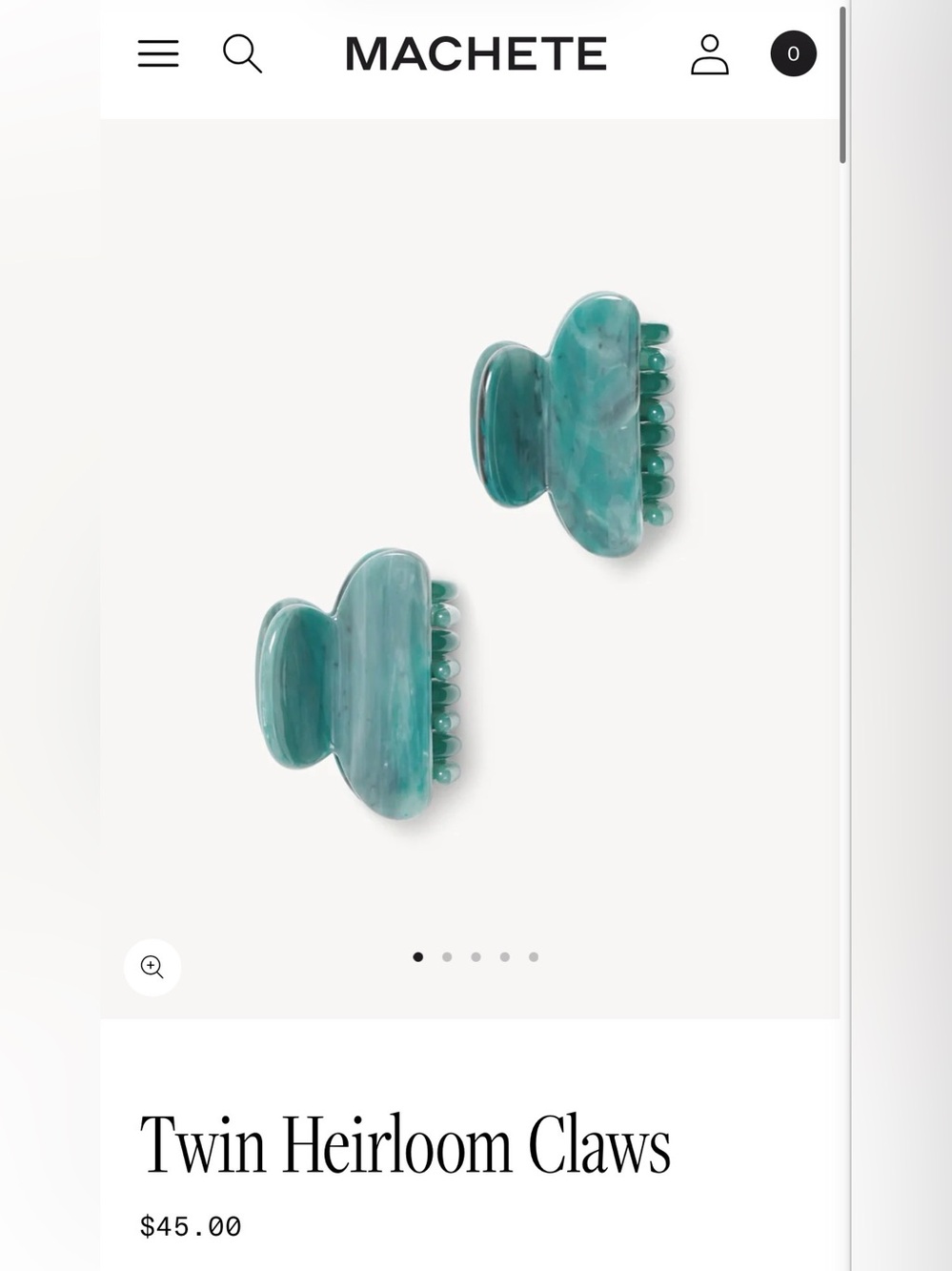 MACHETE - Twin Heirloom Claw Clip in Jadeite Teal